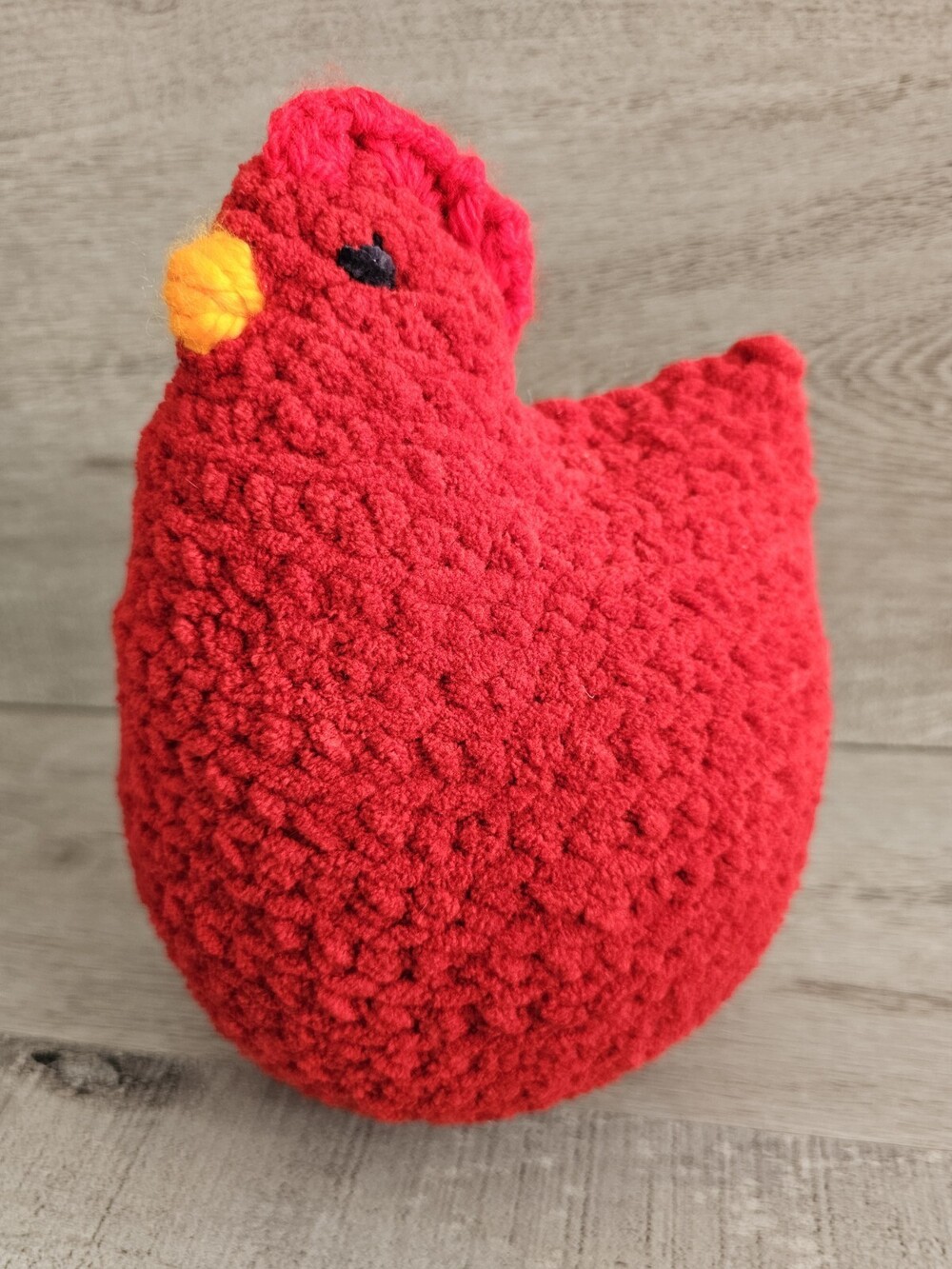 Handmade Crochet Red Chicken Hen 7" Farm Grannycore Stardew Valley Amigurumi